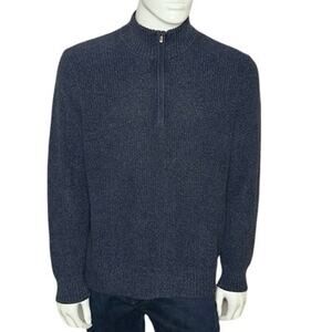 Calvin Klein Navy Cotton 1/4‎ Zip Sweater Size Large